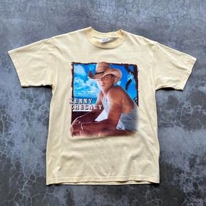 Vintage Kenny Chesney Shirt Mens Large 2004 Concert Tour Guitars Tiki Bars 00s